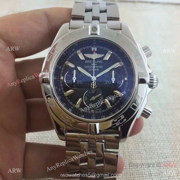 Breitling Chronomat B01 Stainless Steel Black Face Replica Watch Breitling Chronomat B01 Stainless Steel Black Face Replica Watch
