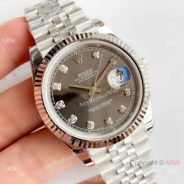 NEW Upgraded Replica Rolex Datejust II 41mm SS Grey Dial w/ Diamond Watch V3 Version NEW Upgraded Replica Rolex Datejust II 41mm SS Grey Dial w/ Diamond Watch V3 Version