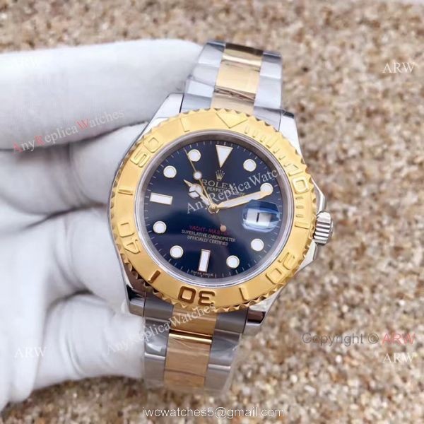 Swiss ETA 2836 Yachtmaster Two Tone Black Watch Replica for sale Swiss ETA 2836 Yachtmaster Two Tone Black Watch Replica for sale