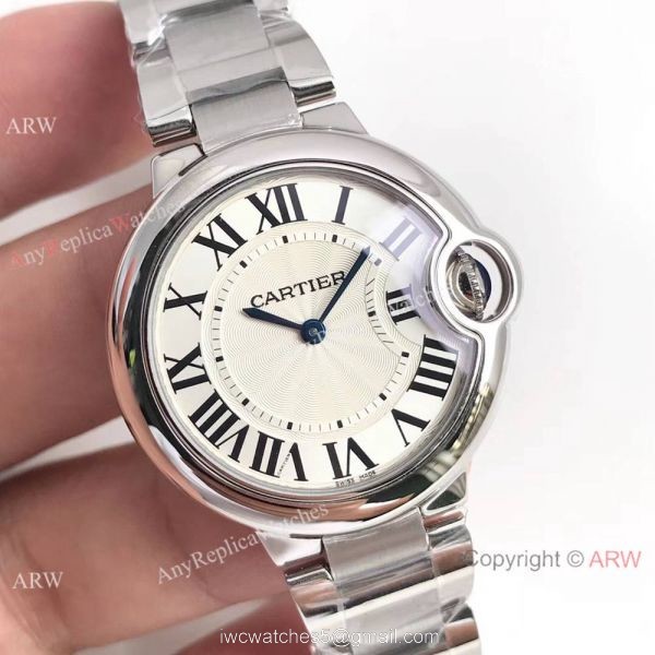 AAA Fake Cartier Ballon Bleu Quartz Watch White Roman Dial AAA Fake Cartier Ballon Bleu Quartz Watch White Roman Dial