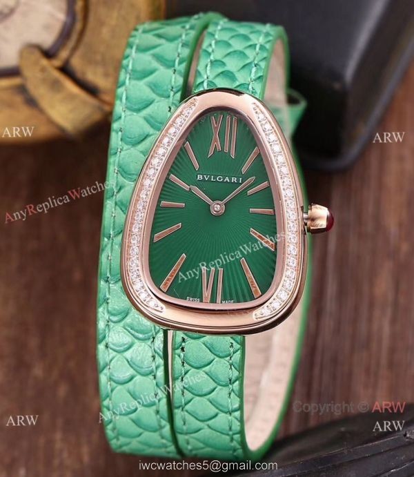 Copy Bvlgari Fashion Design Snake Bracelet Watch Rose Gold Diamond 27mm for Lady Copy Bvlgari Fashion Design Snake Bracelet Watch Rose Gold Diamond 27mm for Lady