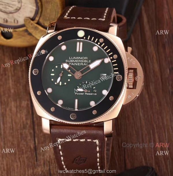 Newest Copy Panerai Luminor Submersible Power Reserve Watch Green Face Newest Copy Panerai Luminor Submersible Power Reserve Watch Green Face