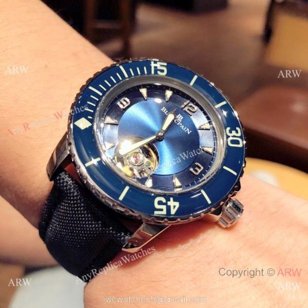 New Copy Blancpain Fifty Fathoms Tourbillon Watch SS Blue Dial SWISS QUALITY New Copy Blancpain Fifty Fathoms Tourbillon Watch SS Blue Dial SWISS QUALITY