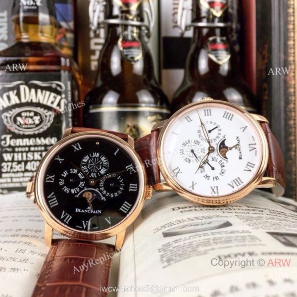 Fake Blancpain Moonphase Perpetual Calendar Rose Gold Watch 40mm Fake Blancpain Moonphase Perpetual Calendar Rose Gold Watch 40mm