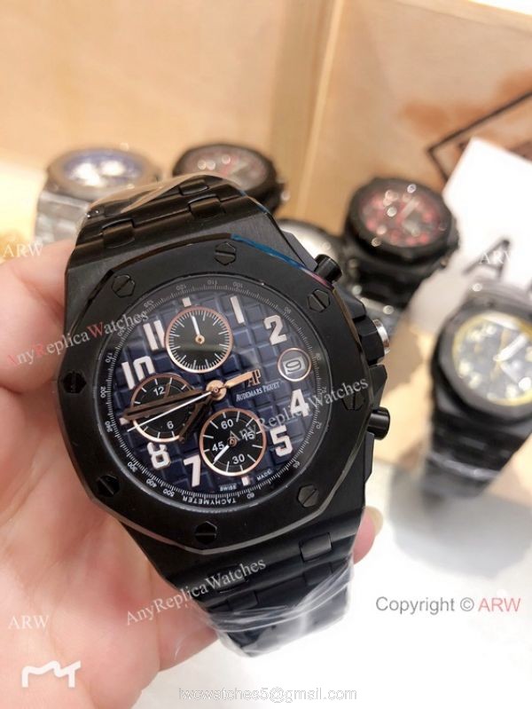 Solid Black Audemars Piguet Royal Oak Offshore Replica Watches Chronograph Dial 42mm Solid Black Audemars Piguet Royal Oak Offshore Replica Watches Chronograph Dial 42mm