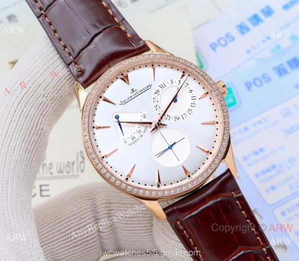 Clone Jaeger-LeCoultre Master Reserve de Marche Watch Rose Gold Diamond Gray Dial Clone Jaeger-LeCoultre Master Reserve de Marche Watch Rose Gold Diamond Gray Dial