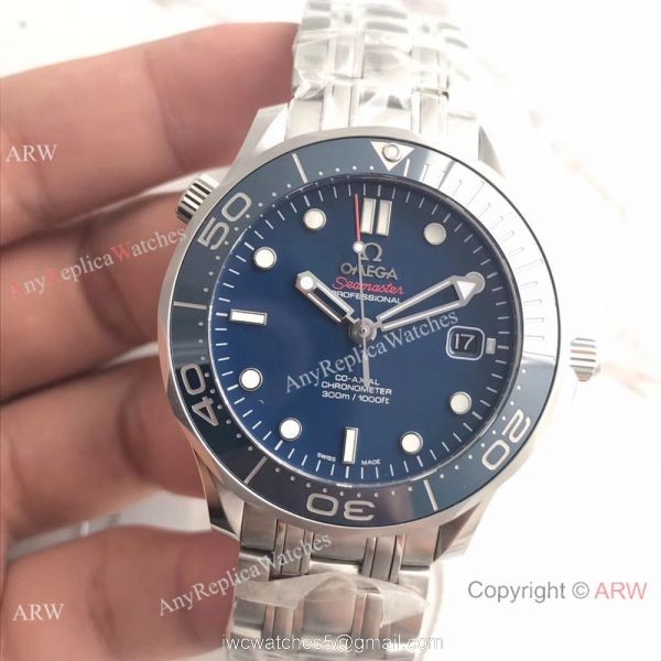 AAA Swiss Omega Seamaster James Bond Watch SS Blue Dial Blue Ceramic AAA Swiss Omega Seamaster James Bond Watch SS Blue Dial Blue Ceramic