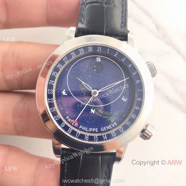 Swiss Replica Patek Philippe 6102P Sky Moon Celestial Stainless Steel Watch Swiss Replica Patek Philippe 6102P Sky Moon Celestial Stainless Steel Watch