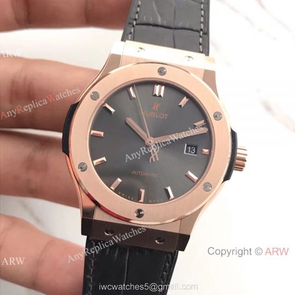 Swiss Hublot HUB1112 Replica Watch Rose Gold Gray Rhodium Dial Swiss Hublot HUB1112 Replica Watch Rose Gold Gray Rhodium Dial