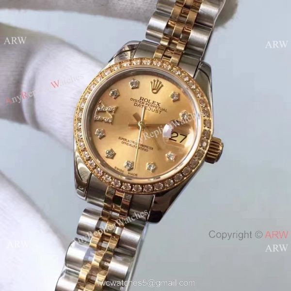 Upgraded Version Rolex Lady Datejust Replica Watch 2-Tone Star Diamond 26mm Upgraded Version Rolex Lady Datejust Replica Watch 2-Tone Star Diamond 26mm