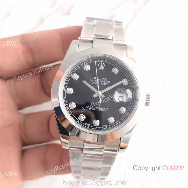 UPGRADED Oyster Perpetual Datejust 41mm Black Diamond Watch / BP Factory Rolex UPGRADED Oyster Perpetual Datejust 41mm Black Diamond Watch / BP Factory Rolex