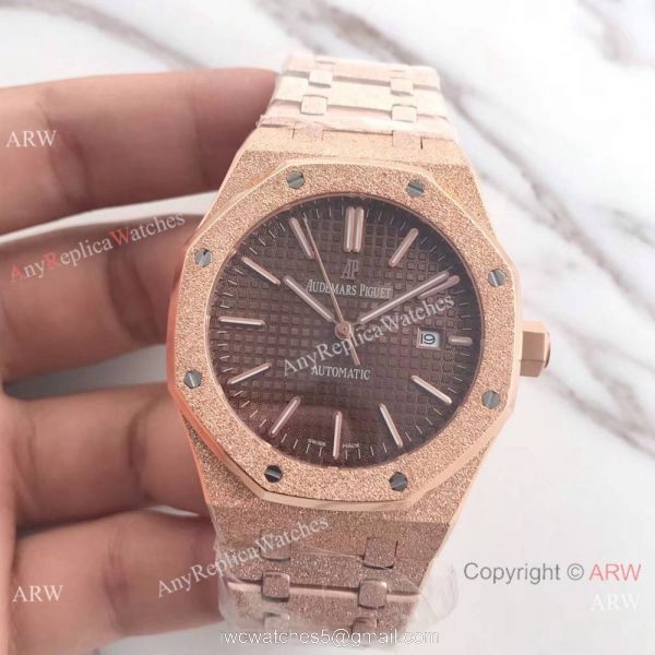 JF Copy Audemars Piguet Royal Oak 41mm Watch Frosted Gold Watch Case JF Copy Audemars Piguet Royal Oak 41mm Watch Frosted Gold Watch Case
