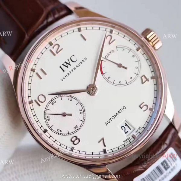 New IWC Portugieser 7 days power reserve Replica Watch Rose Gold White New IWC Portugieser 7 days power reserve Replica Watch Rose Gold White