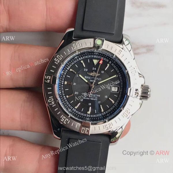 Swiss Replica Breitling Colt Automatic 500m Chronometre SS Black Face Watch Swiss Replica Breitling Colt Automatic 500m Chronometre SS Black Face Watch