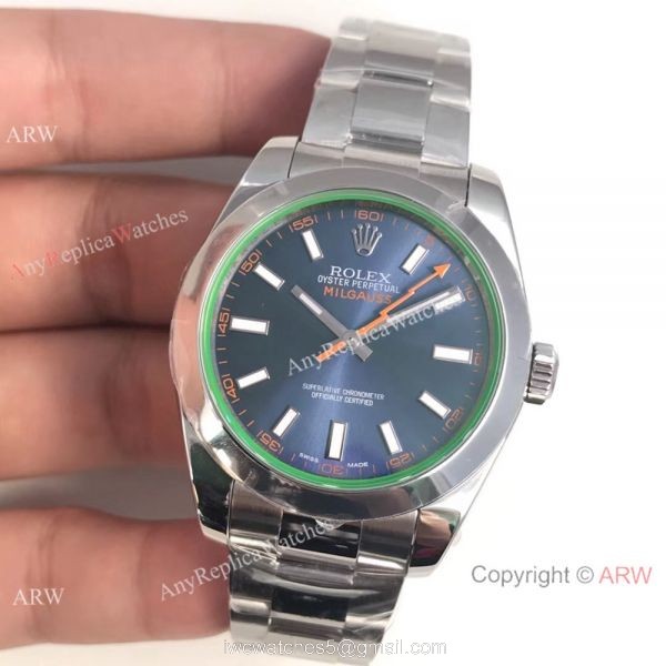 AR Replica Rolex Oyster Perpetual Milgauss SS Blue Dial watch SWISS 3131 AR Replica Rolex Oyster Perpetual Milgauss SS Blue Dial watch SWISS 3131