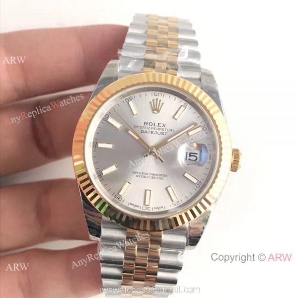 (EW) Rolex Datejust II 41mm Mens Watch 2-Tone Silver Face ETA3255 (EW) Rolex Datejust II 41mm Mens Watch 2-Tone Silver Face ETA3255