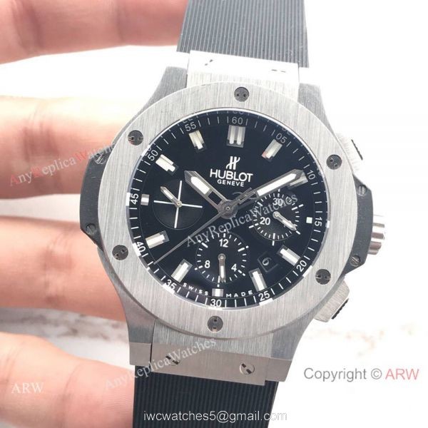 New Replica Hublot Big Bang 44mm Watch SS Black Dial 4100 Swiss Grade New Replica Hublot Big Bang 44mm Watch SS Black Dial 4100 Swiss Grade