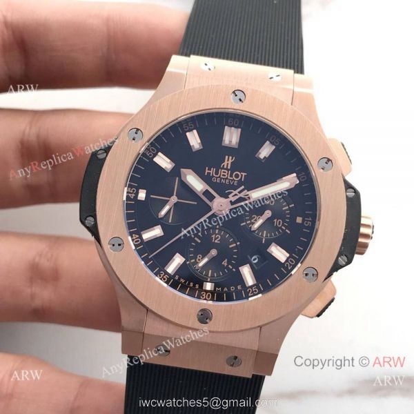 Fake Hublot Big Bang Rose Gold Chronograph Watch SWISS 4100 Fake Hublot Big Bang Rose Gold Chronograph Watch SWISS 4100