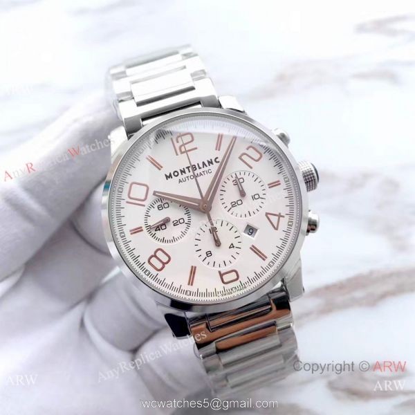 Swiss Grade 1 Mont Blanc Knock off Timewalker Chrono Stainless Steel Watch Swiss Grade 1 Mont Blanc Knock off Timewalker Chrono Stainless Steel Watch