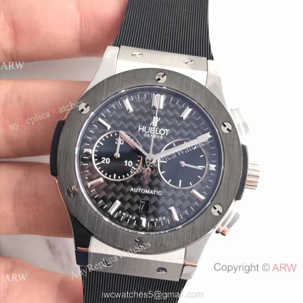 Swiss Copy Hublot Big Bang Classic Fusion Watch SS Black Carbin-fiber Dial Swiss Copy Hublot Big Bang Classic Fusion Watch SS Black Carbin-fiber Dial