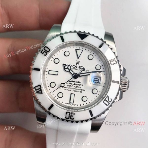 High Quality Replica Rolex Bamford Submariner Watch White Ceramic Bezel High Quality Replica Rolex Bamford Submariner Watch White Ceramic Bezel