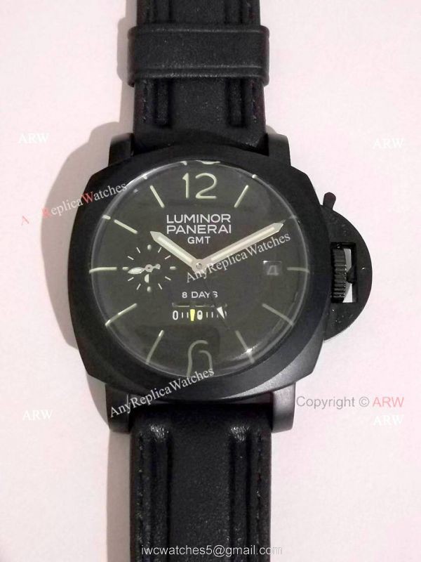 New Panerai PAM 233 Luminor GMT 8 Days Black Steel Case Watch New Panerai PAM 233 Luminor GMT 8 Days Black Steel Case Watch