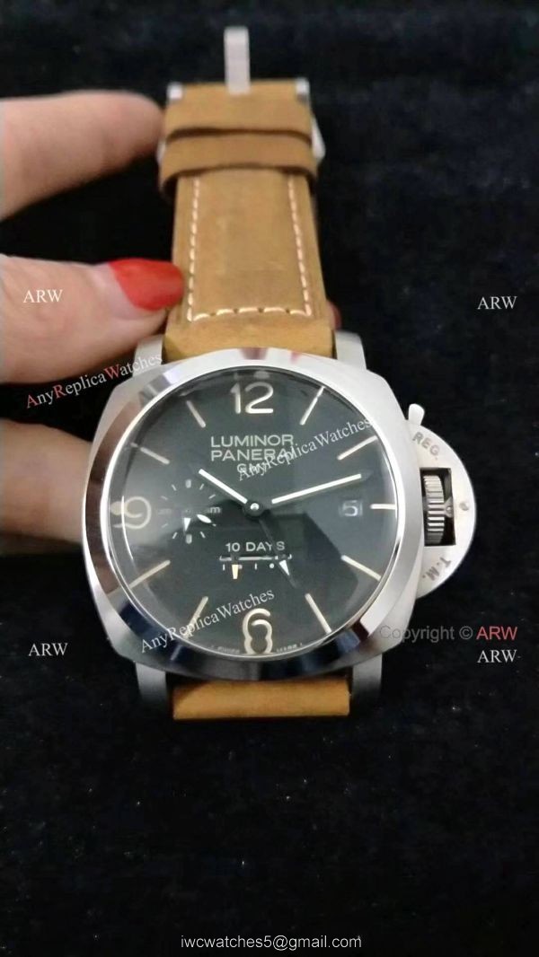 AAA Replica Luminor Panerai 10-Days GMT PAM 533 Watch Brown Leather Band AAA Replica Luminor Panerai 10-Days GMT PAM 533 Watch Brown Leather Band