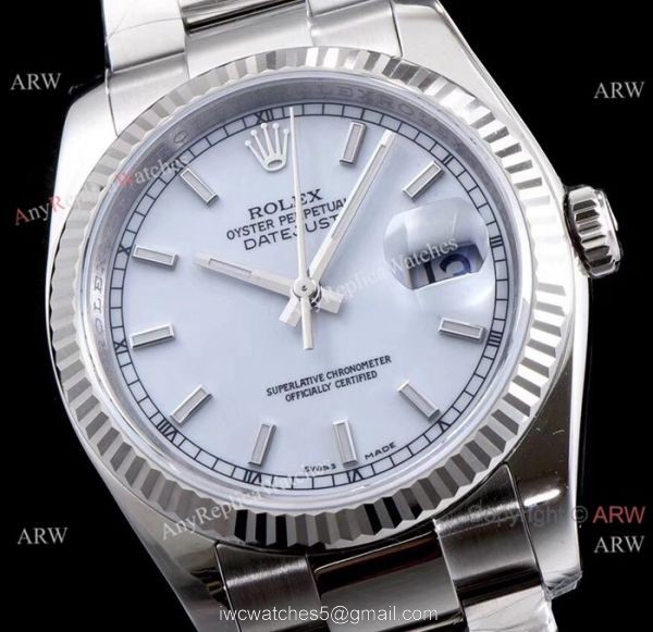 AR Factory Swiss ETA3135 Copy Rolex Datejust 904L Steel White Face Watch AR Factory Swiss ETA3135 Copy Rolex Datejust 904L Steel White Face Watch