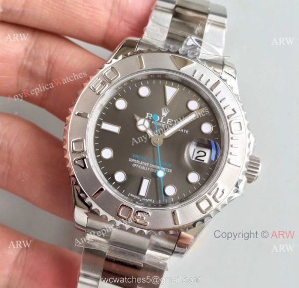 Swiss Grade AR Factory Replica Rolex Yachtmaster Gray Face Watch 37mm or 40mm Swiss Grade AR Factory Replica Rolex Yachtmaster Gray Face Watch 37mm or 40mm