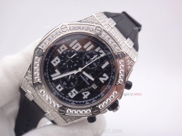 Replica Audemars Piguet Royal Oak Offshore Diamond Watch Black Dial Rubber Strap Replica Audemars Piguet Royal Oak Offshore Diamond Watch Black Dial Rubber Strap