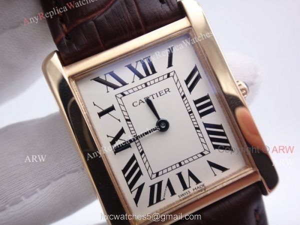Cartier Tank Rose Gold Leather Strap Replica Watches For Sale Cartier Tank Rose Gold Leather Strap Replica Watches For Sale