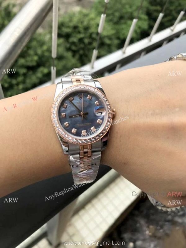 Copy Rolex Datejust 2-Tone Rose Gold Diamonds Watch 31MM Copy Rolex Datejust 2-Tone Rose Gold Diamonds Watch 31MM