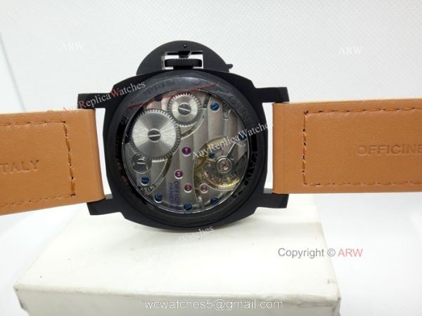 Replica Panerai Luminor Black Dial Brown Leather Strap Watch W Panerai Luminor Base Logo Replica Panerai Luminor Black Dial Brown Leather Strap Watch W Panerai Luminor Base Logo