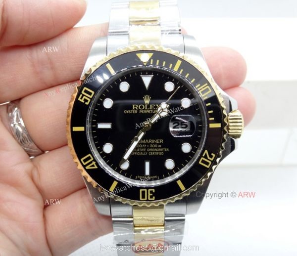 High Quality Replica 41mm Rolex Submariner Watches Two Tone Black Ceramic Men High Quality Replica 41mm Rolex Submariner Watches Two Tone Black Ceramic Men