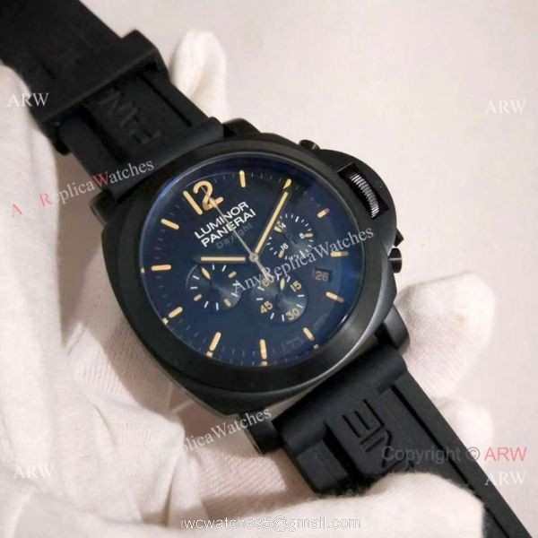High Quality Panerai Daylight 44mm Watch All Black Chronograph Face High Quality Panerai Daylight 44mm Watch All Black Chronograph Face