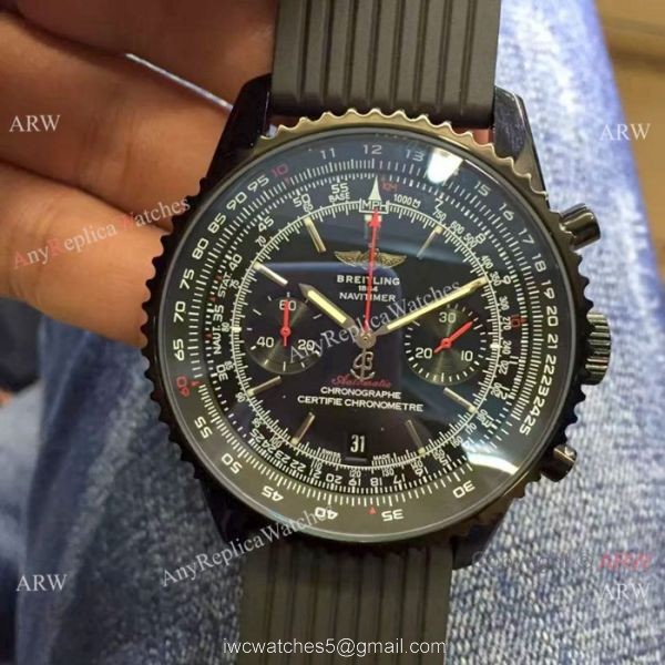 High Quality Breitling Navitimer Rubber Strap Black Case White Dial 46mm Wrist High Quality Breitling Navitimer Rubber Strap Black Case White Dial 46mm Wrist