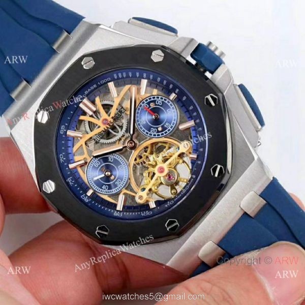 Audemars Piguet Royal Oak offshore SS Blue Face Watch Fake AP Skeleton Watch Audemars Piguet Royal Oak offshore SS Blue Face Watch Fake AP Skeleton Watch