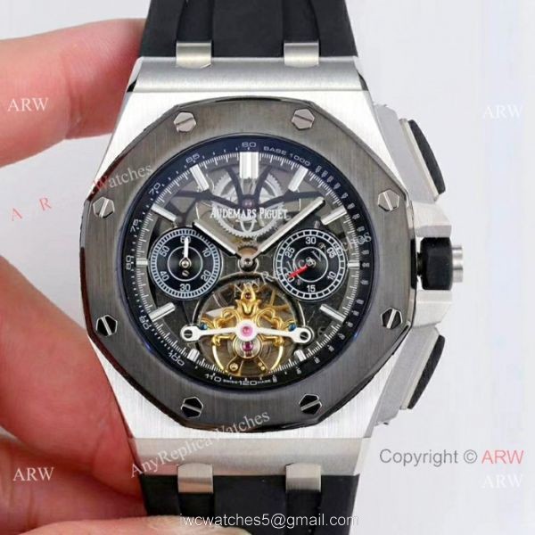 Audemars Piguet Royal Oak offshore Solid Black Watch Fake AP Skeleton Audemars Piguet Royal Oak offshore Solid Black Watch Fake AP Skeleton