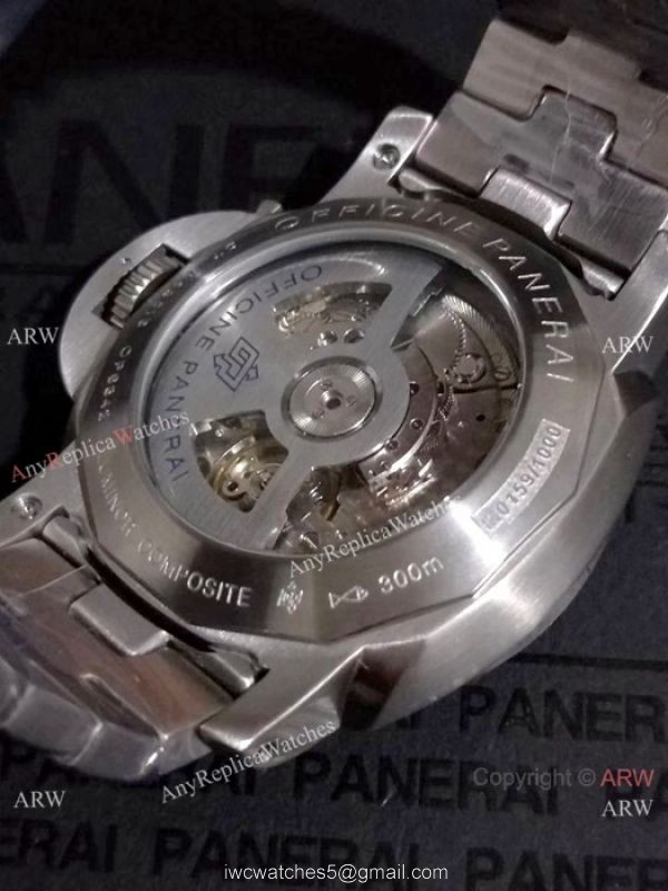 Copy Panerai Luminor Steel Bracelet Black Face PAM00328 Copy Panerai Luminor Steel Bracelet Black Face PAM00328