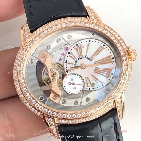 Swiss Copy Audemars Piguet Royal Millenary Rose Gold Diamond Watches 4101 Movement Swiss Copy Audemars Piguet Royal Millenary Rose Gold Diamond Watches 4101 Movement