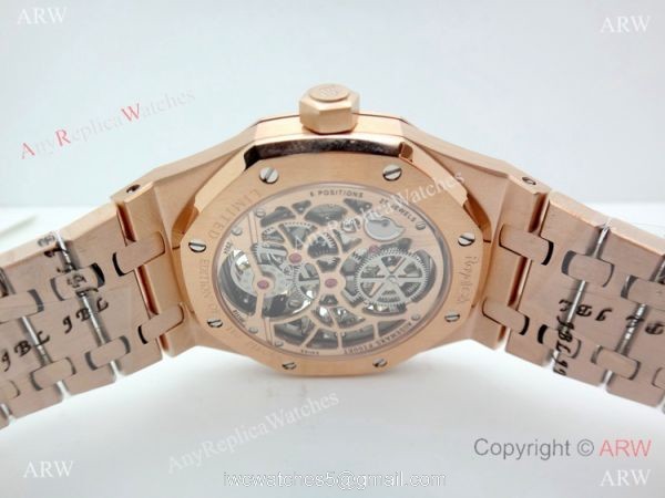 Swiss Grade Copy Audemars Piguet Royal Oak Extra-thin Openworked Rose Gold Watch Swiss Grade Copy Audemars Piguet Royal Oak Extra-thin Openworked Rose Gold Watch