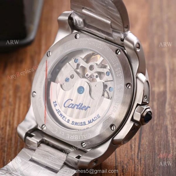 Calibre De Cartier Tourbillon Stainless steel White Dial Watches Calibre De Cartier Tourbillon Stainless steel White Dial Watches