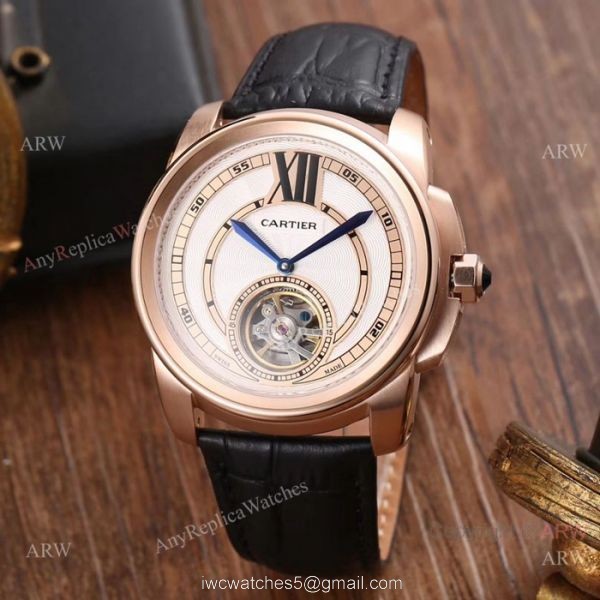 High Quality Cartier Calibre De Replica Watches SS Rose Gold Bezel High Quality Cartier Calibre De Replica Watches SS Rose Gold Bezel