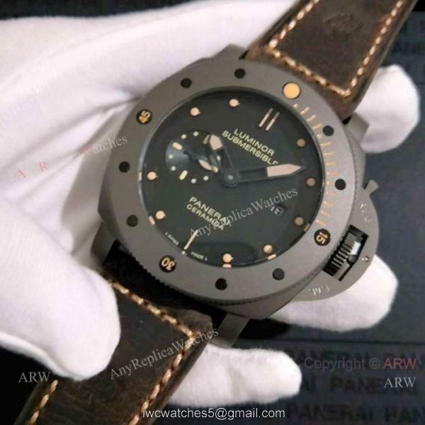 New Copy Panerai luminor submersible Brown Leather Bracelet Chocolate Case New Copy Panerai luminor submersible Brown Leather Bracelet Chocolate Case