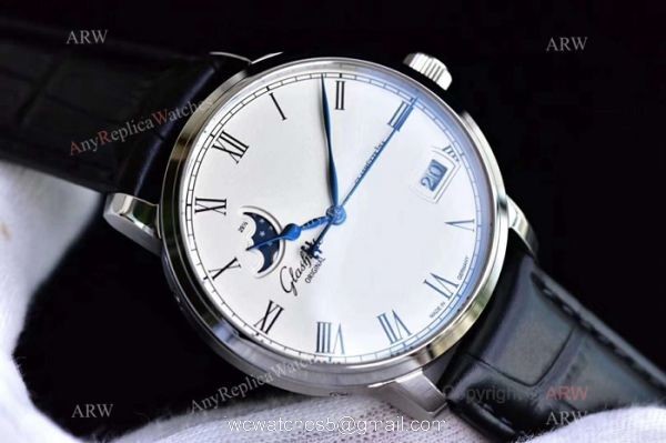 Swiss Replica Glashutte Senator Panorama Date Moon Phase Watch SS White Dial Swiss Replica Glashutte Senator Panorama Date Moon Phase Watch SS White Dial