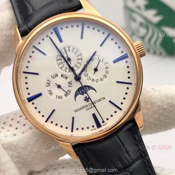 Vacheron Constantin Perpetual Calendar Copy Watches Rose Gold Black Dial Vacheron Constantin Perpetual Calendar Copy Watches Rose Gold Black Dial