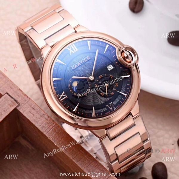New Style Rose Gold Cartier Ballon Bleu De Moon Phase Automatic Watch New Style Rose Gold Cartier Ballon Bleu De Moon Phase Automatic Watch