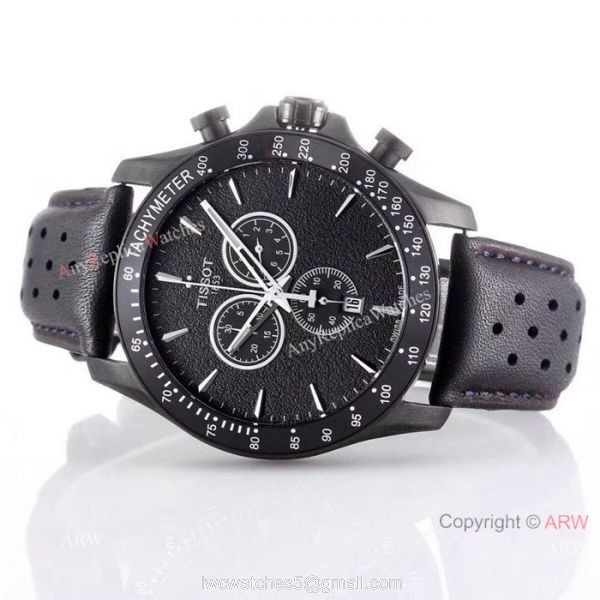 Best Quality Tissot Chronograph Watches Green Bezel Black Leather Strap Best Quality Tissot Chronograph Watches Green Bezel Black Leather Strap