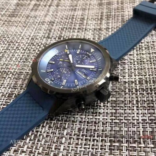 Replica IWC Aquatimer Watch Black Case Blue Chronograph Dial Replica IWC Aquatimer Watch Black Case Blue Chronograph Dial