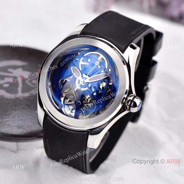 Best Replica CORUM Bubble Skeleton Watch SS Black Rubber Strap Best Replica CORUM Bubble Skeleton Watch SS Black Rubber Strap